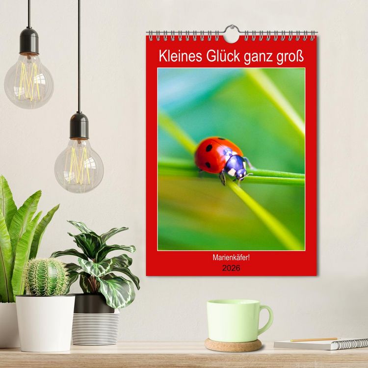 Produktbild: Kleines Gl&uuml;ck ganz gro&szlig;: Marienk&auml;fer! (Wandkalender 2026 DIN A4 hoch), CALVENDO Monatskalender