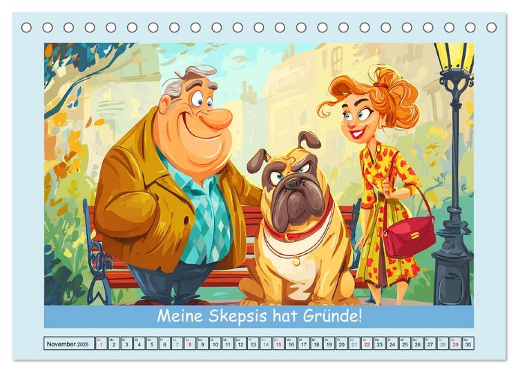 Produktbild: Hund und Herrchen. Zu zweit allein im Chaos (Tischkalender 2026 DIN A5 quer), CALVENDO Monatskalender