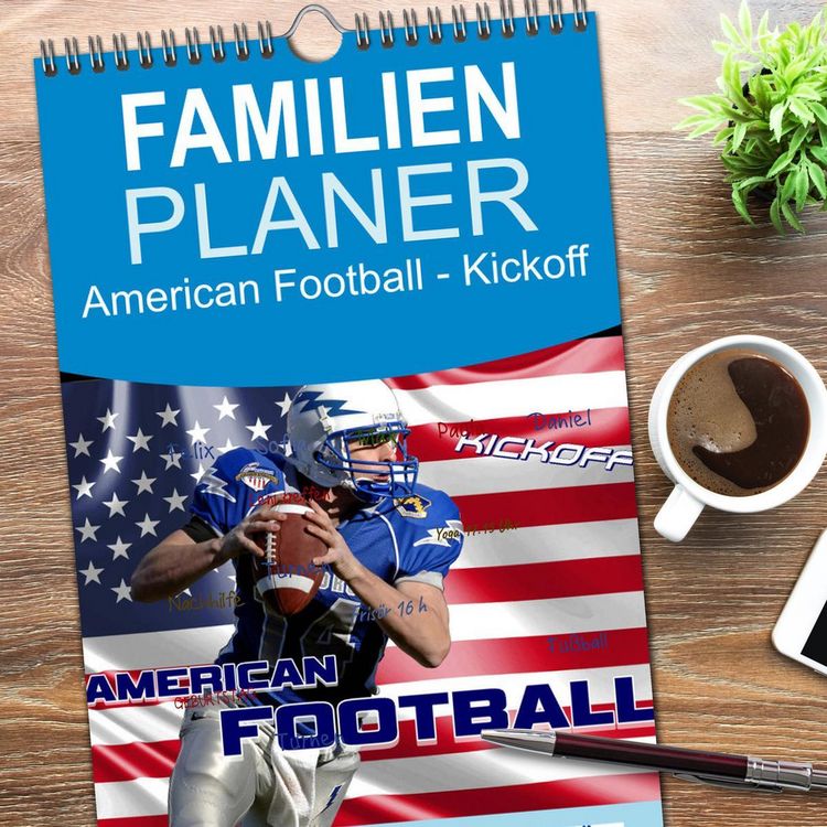 Produktbild: Familienplaner 2026 - American Football - Kickoff mit 5 Spalten (Wandkalender, 21 x 45 cm) CALVENDO
