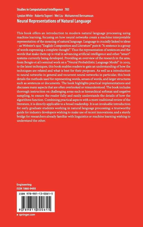 Produktbild: Neural Representations of Natural Language