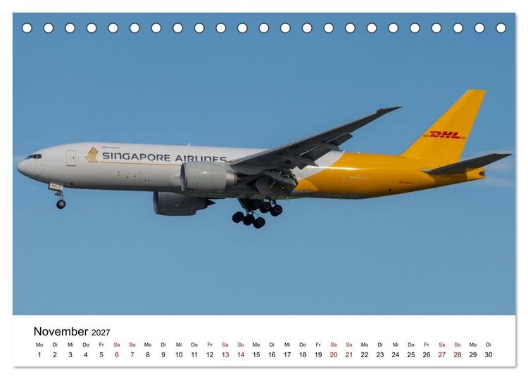 Produktbild: Singapore Airlines - Die ganze Flotte (Tischkalender 2027 DIN A5 quer), CALVENDO Monatskalender