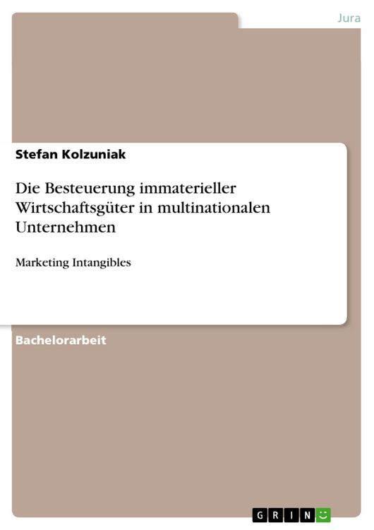 Produktbild: Die Besteuerung immaterieller Wirtschaftsg&uuml;ter in multinationalen Unternehmen