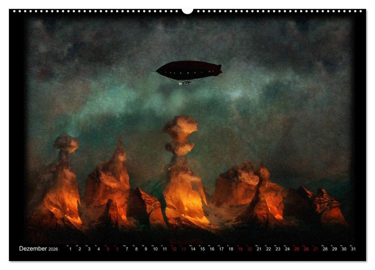 Produktbild: Luftschiffe &uuml;ber fremden Landschaften (Wandkalender 2026 DIN A2 quer), CALVENDO Monatskalender