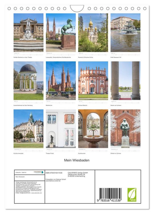 Produktbild: Mein Wiesbaden (Wandkalender 2026 DIN A4 hoch), CALVENDO Monatskalender