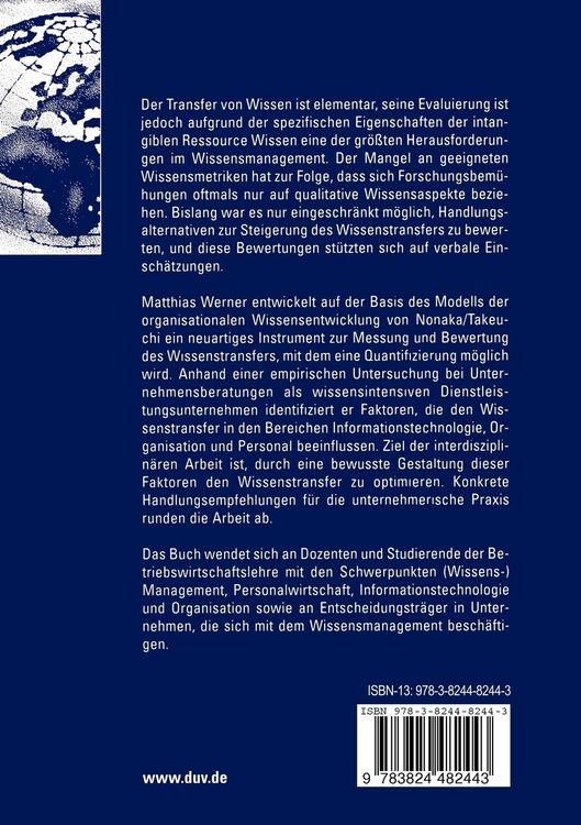 Produktbild: Einflussfaktoren des Wissenstransfers in wissensintensiven Dienstleistungsunternehmen
