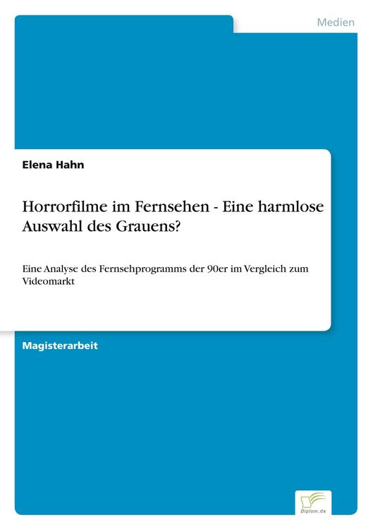 Produktbild: Horrorfilme im Fernsehen - Eine harmlose Auswahl des Grauens?