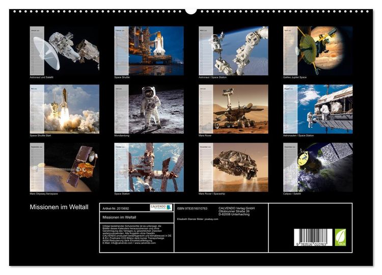 Produktbild: Missionen im Weltall (hochwertiger Premium Wandkalender 2026 DIN A2 quer), Kunstdruck in Hochglanz