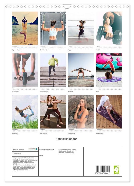 Produktbild: Fitnesskalender (Wandkalender 2026 DIN A3 hoch), CALVENDO Monatskalender