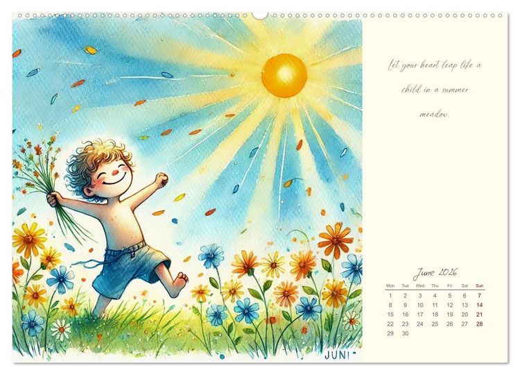 Produktbild: Magic with your inner child - 12 months full of wonder and joy (High Quality Premium Wall Calendar 2026 DIN A2 landscape),CALVENDO 12 Month Wall Calendar