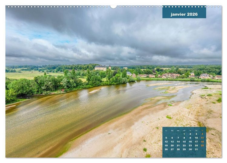 Produktbild: Le Berry secret, le Cher vu du ciel (Calendrier mural 2026 DIN A2 vertical), CALVENDO calendrier mensuel