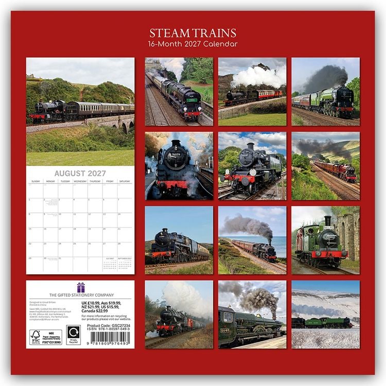 Produktbild: Steam Trains &ndash; Dampfeisenbahnen 2027 &ndash; 16-Monatskalender
