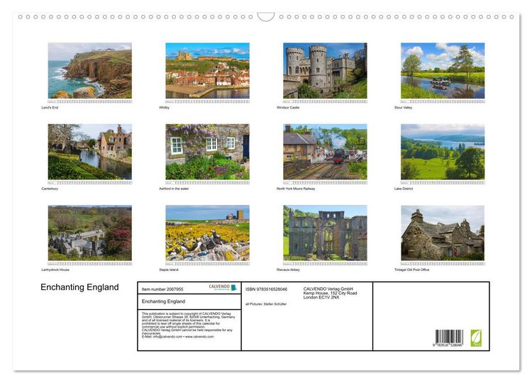 Produktbild: Enchanting England (Wall Calendar 2026 DIN A2 landscape), CALVENDO 12 Month Wall Calendar
