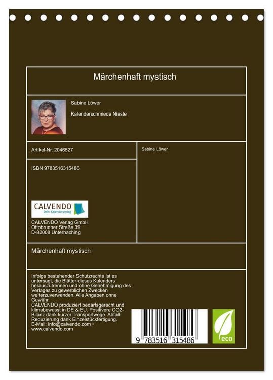 Produktbild: M&auml;rchenhaft mystisch (Tischkalender 2026 DIN A5 hoch), CALVENDO Monatskalender