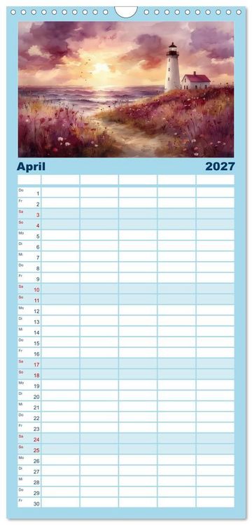 Produktbild: Familienplaner 2027 - Wellenw&auml;chter mit 5 Spalten (Wandkalender, 21 x 45 cm) CALVENDO