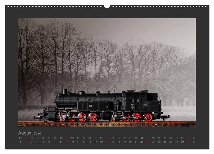 Produktbild: Dampflokomotiven in Spur N (hochwertiger Premium Wandkalender 2026 DIN A2 quer), Kunstdruck in Hochglanz