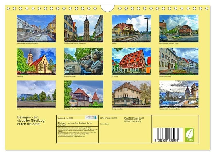 Produktbild: Balingen - ein visueller Streifzug durch die Stadt (Wandkalender 2027 DIN A4 quer), CALVENDO Monatskalender