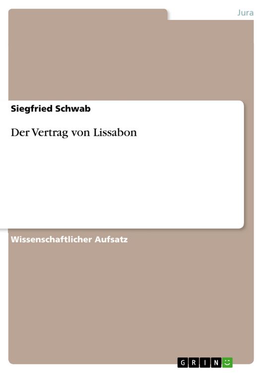 Produktbild: Der Vertrag von Lissabon