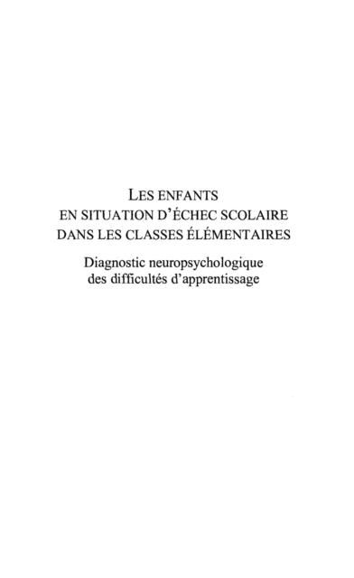 Produktbild: Les enfants en situation d'echec scolaire dans les classes e