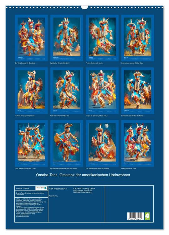 Produktbild: Omaha-Tanz. Grastanz der amerikanischen Ureinwohner (Wandkalender 2026 DIN A2 hoch), CALVENDO Monatskalender
