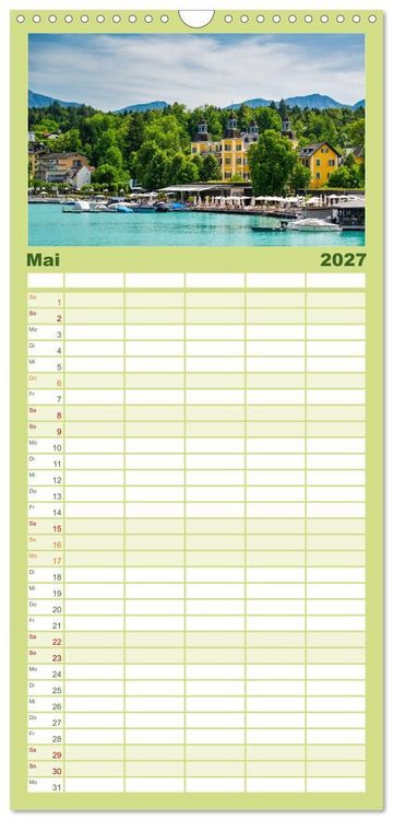 Produktbild: Familienplaner 2027 - Rund um den W&ouml;rthersee in &Ouml;sterreich mit 5 Spalten (Wandkalender, 21 x 45 cm) CALVENDO