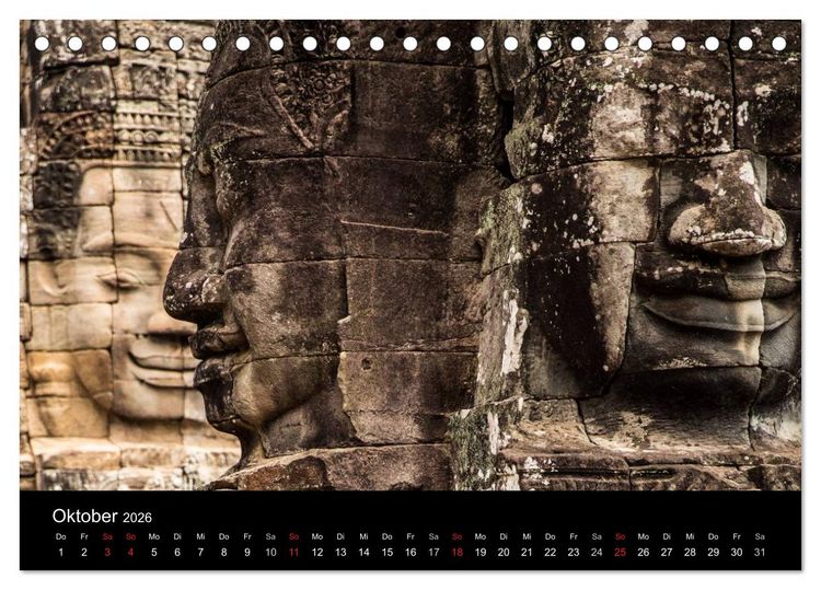 Produktbild: Tempel rund um Angkor Wat (Tischkalender 2026 DIN A5 quer), CALVENDO Monatskalender