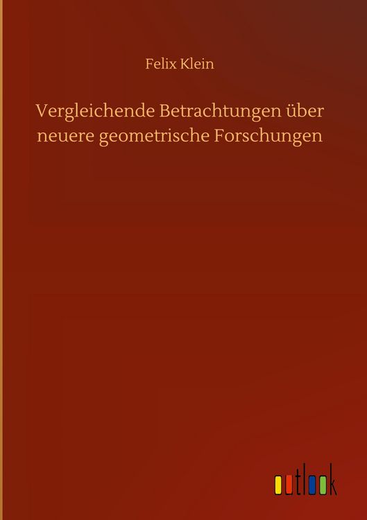 Produktbild: Vergleichende Betrachtungen &uuml;ber neuere geometrische Forschungen