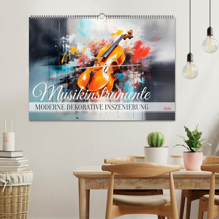Produktbild: MUSIKINSTRUMENTE Moderne dekorative Inszenierung (Wandkalender 2026 DIN A2 quer), CALVENDO Monatskalender