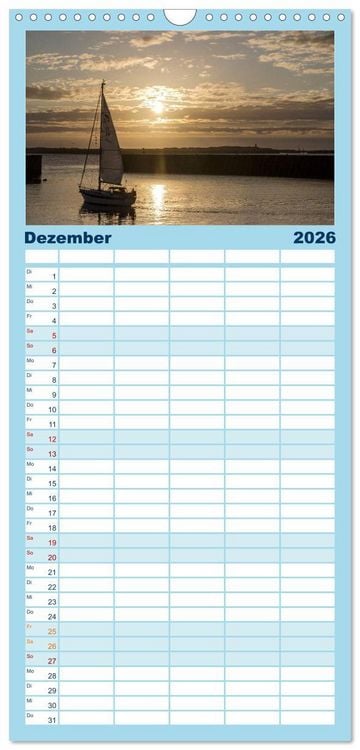 Produktbild: Familienplaner 2026 - Helgoland - idyllische Nordseeinsel mit 5 Spalten (Wandkalender, 21 x 45 cm) CALVENDO