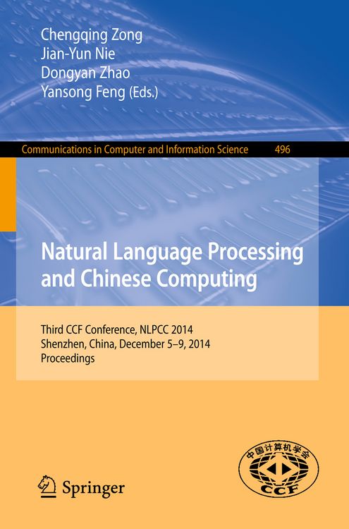 Produktbild: Natural Language Processing and Chinese Computing