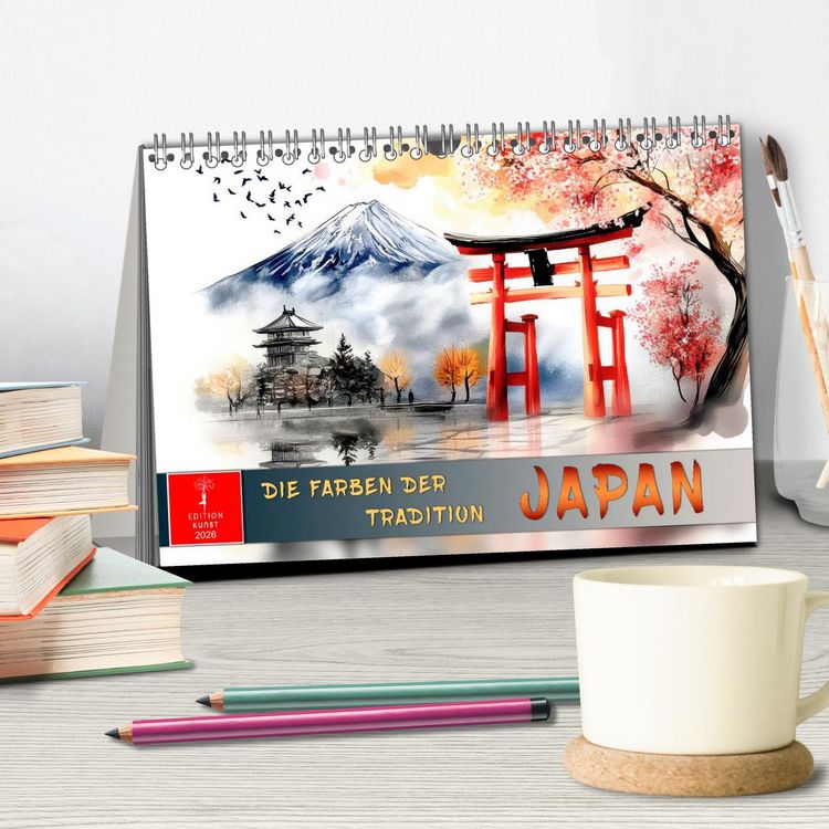 Produktbild: Japan - die Farben der Tradition (Tischkalender 2026 DIN A5 quer), CALVENDO Monatskalender