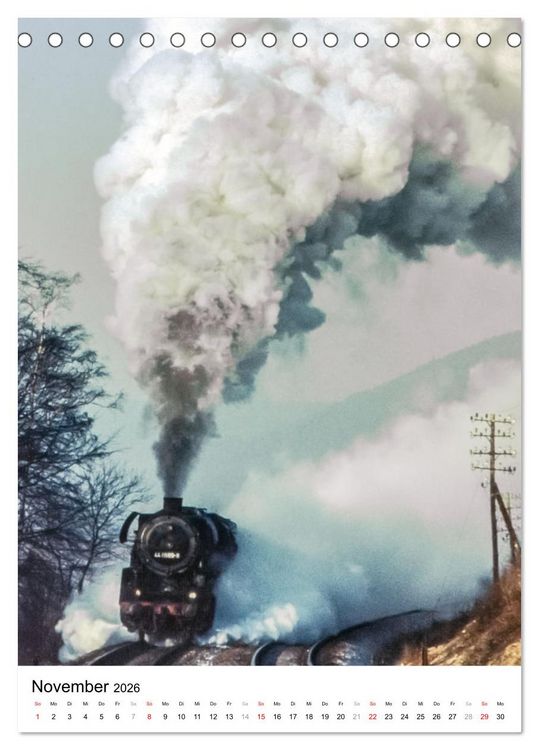 Produktbild: Deutsche Reichsbahn-Dampfz&uuml;ge vor &uuml;ber 40 Jahren (Tischkalender 2026 DIN A5 hoch), CALVENDO Monatskalender