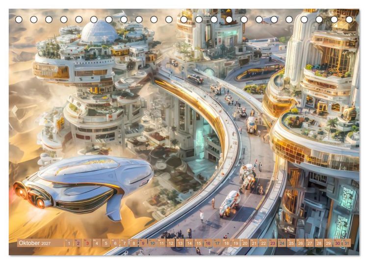 Produktbild: Science Fiction Reise - Ein visuelles Abenteuer (Tischkalender 2027 DIN A5 quer), CALVENDO Monatskalender