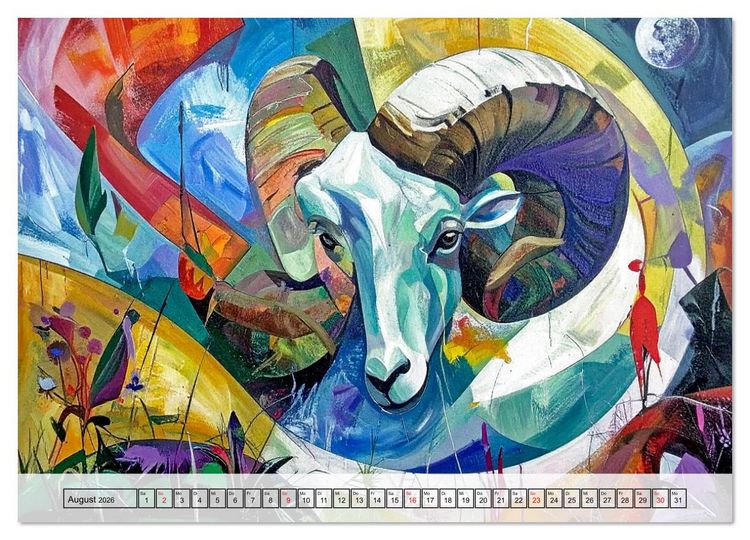 Produktbild: Farbenfrohe Tierbilder (hochwertiger Premium Wandkalender 2026 DIN A2 quer), Kunstdruck in Hochglanz