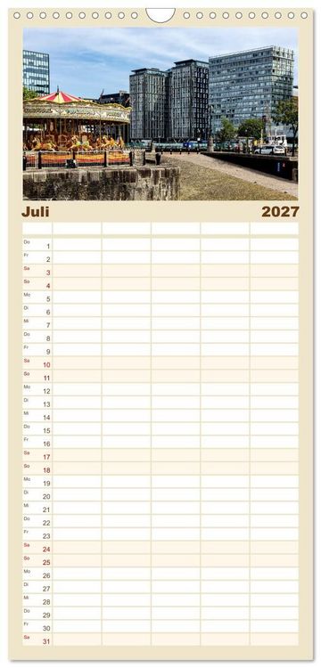 Produktbild: Familienplaner 2027 - Faszination Liverpool mit 5 Spalten (Wandkalender, 21 x 45 cm) CALVENDO