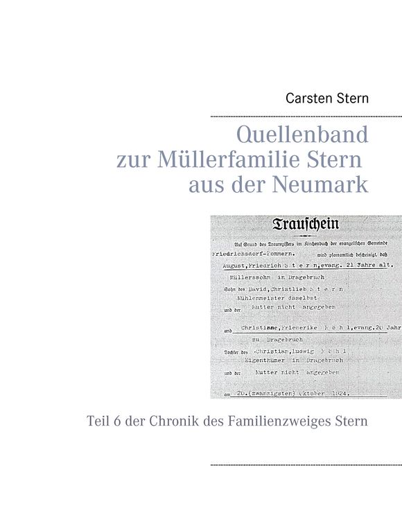Produktbild: Quellenband zur M&uuml;llerfamilie Stern aus der Neumark