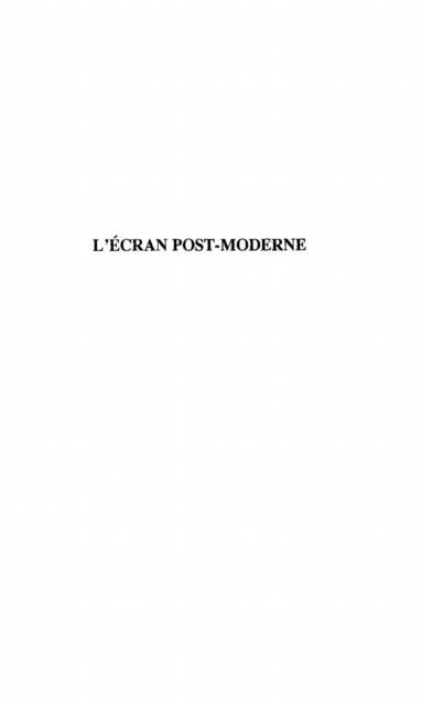 Produktbild: L'ecran post-moderne