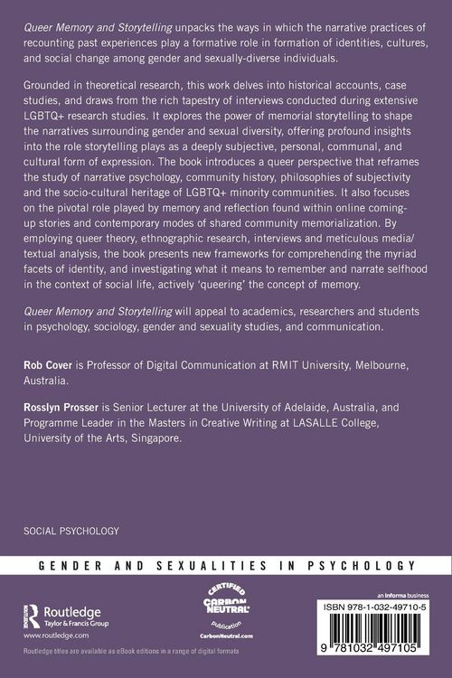 Produktbild: Queer Memory and Storytelling