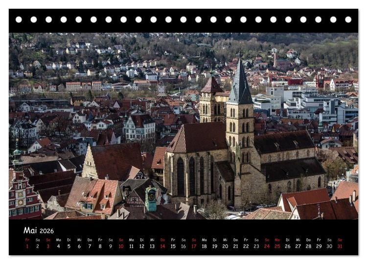 Produktbild: Esslingen am Neckar - Vom Mittelalter in die Moderne (Tischkalender 2026 DIN A5 quer), CALVENDO Monatskalender