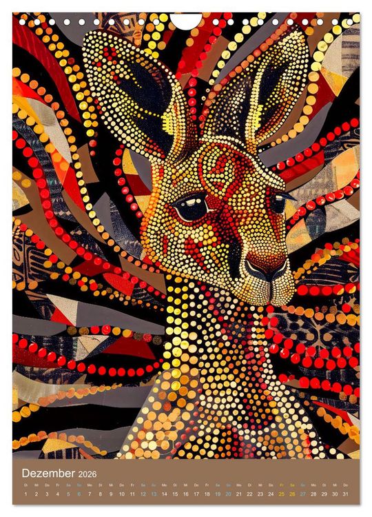 Produktbild: Wildes Australien - Tiere im Stile der Aborigine-Kunst (Wandkalender 2026 DIN A4 hoch), CALVENDO Monatskalender