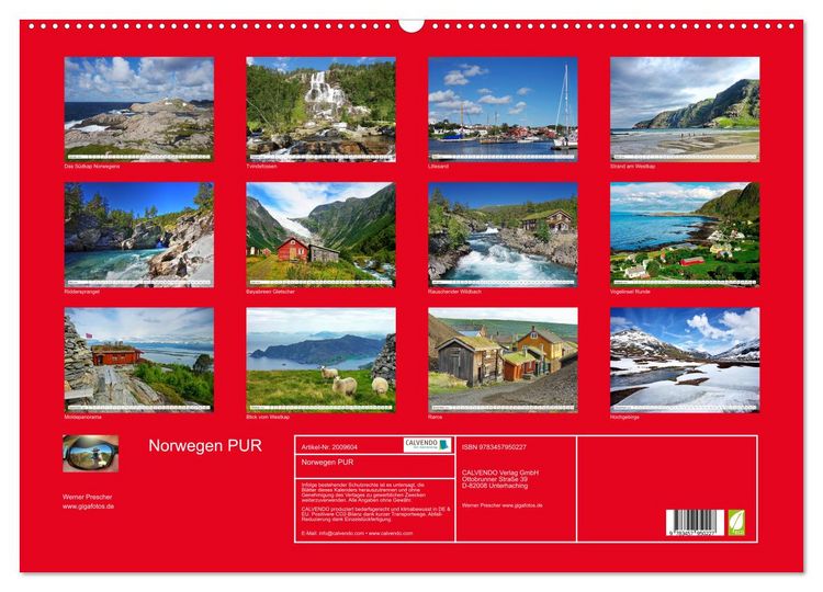 Produktbild: Norwegen PUR (Wandkalender 2026 DIN A2 quer), CALVENDO Monatskalender