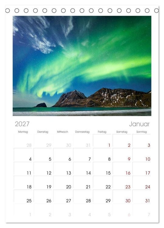 Produktbild: Tischplaner 2027 - Licht des Nordens - LOFOTEN (A5 Tischkalender zum Aufstellen) CALVENDO