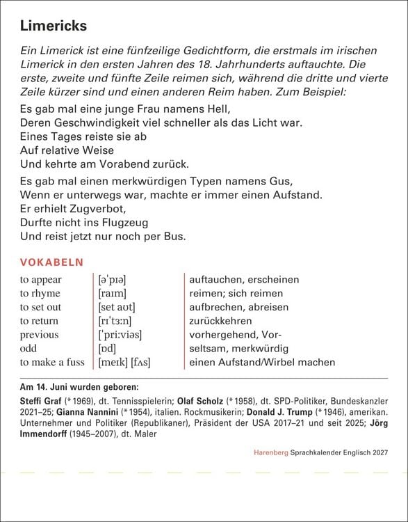Produktbild: Englisch Sprachkalender 2027 - Englisch lernen leicht gemacht - Tagesabrei&szlig;kalender
