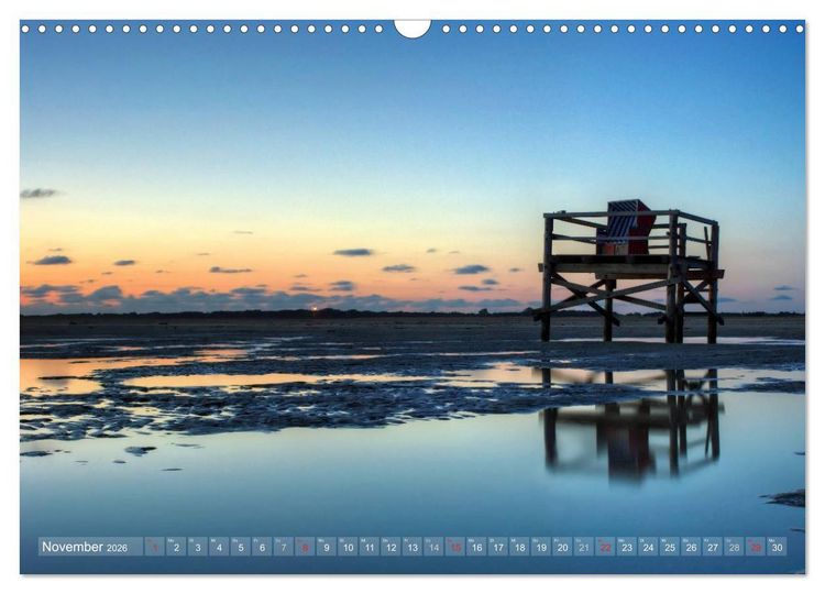 Produktbild: Nordfriesland dunkelbunt &ndash; zwischen T&ouml;nning und Sankt Peter-Ording (Wandkalender 2026 DIN A3 quer), CALVENDO Monatskalender