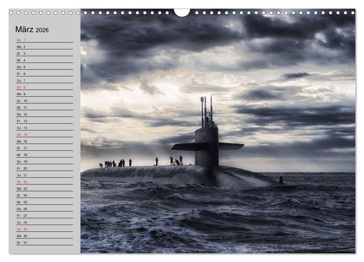 Produktbild: U-Boote. Milit&auml;rische Unget&uuml;me (Wandkalender 2026 DIN A3 quer), CALVENDO Monatskalender