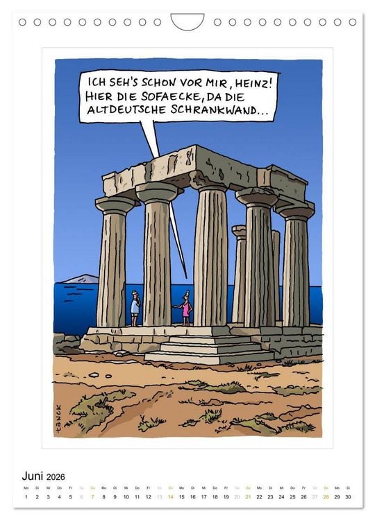 Produktbild: Betongold lacht - Cartoons (Wandkalender 2026 DIN A4 hoch), CALVENDO Monatskalender