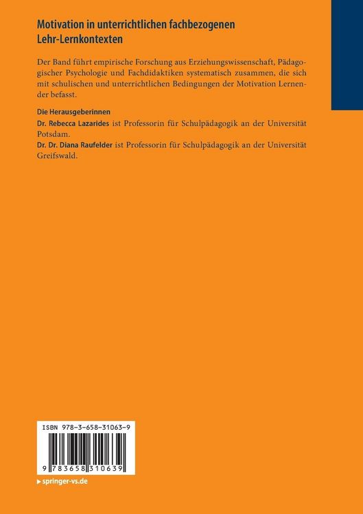 Produktbild: Motivation in unterrichtlichen fachbezogenen Lehr-Lernkontexten