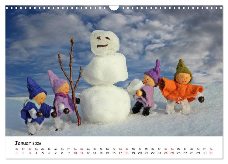 Produktbild: Die Abenteuer der vier kleinen Wichtel (Wandkalender 2026 DIN A3 quer), CALVENDO Monatskalender