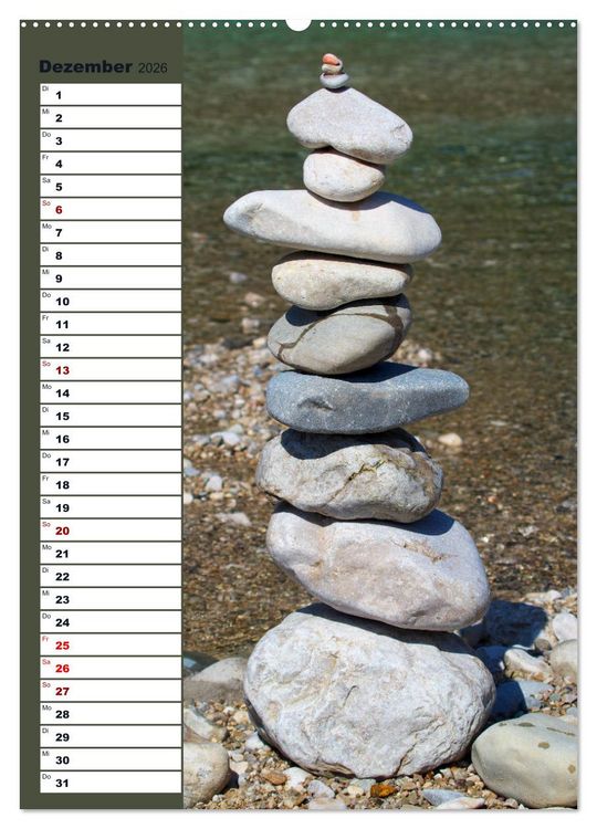 Produktbild: Steinmanderl - Der Steinm&auml;nnchen Geburtstagskalender (Wandkalender 2026 DIN A2 hoch), CALVENDO Monatskalender