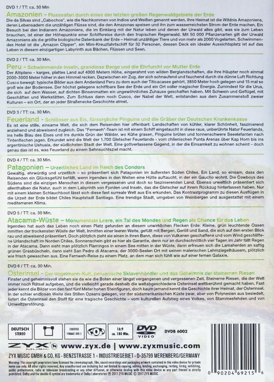 Produktbild: Quer durch Südamerika - Lebensweise, Kultur und Geschichte - Fernweh Collection [6 DVDs]