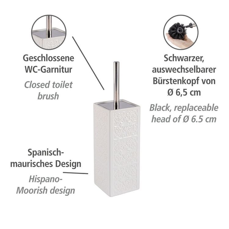Produktbild: WC-Garnitur Mod. Cordoba Wei&szlig; Keramik, mit spanischen Ornamenten